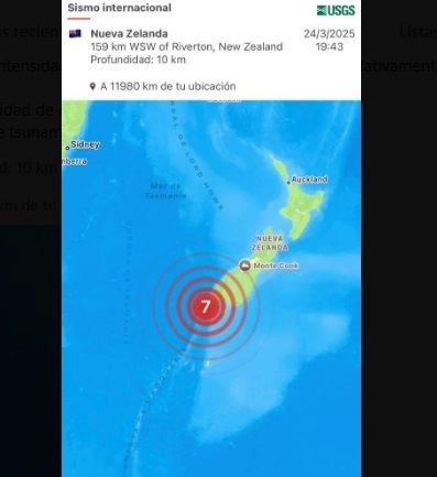 “Si se ha generado un tsunami en ese lugar, es improbable que llegue a Nueva Zelanda en menos de una hora”, afirmó la agencia. Foto 