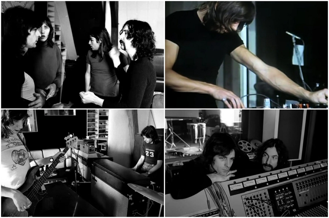 Capturas de pantalla tomadas de YouTube de la grabación de ‘The Dark Side of the Moon’, en los estudios Abbey Road (Inglaterra), y ‘Obscured by Clouds’, en los Strawberry (Francia). Aparecen Richard Wrigth, Roger Waters, David Gilmour y Nick Mason 