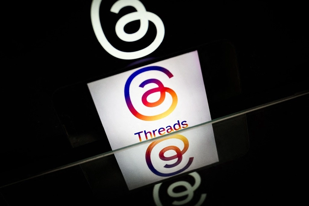 Threads, la alternativa del grupo Meta ante la red social X, alcanzó los 175 millones de usuarios mensuales un año después de su inesperado lanzamiento. La imagen, del 7 de marzo de 2024. Foto Afp