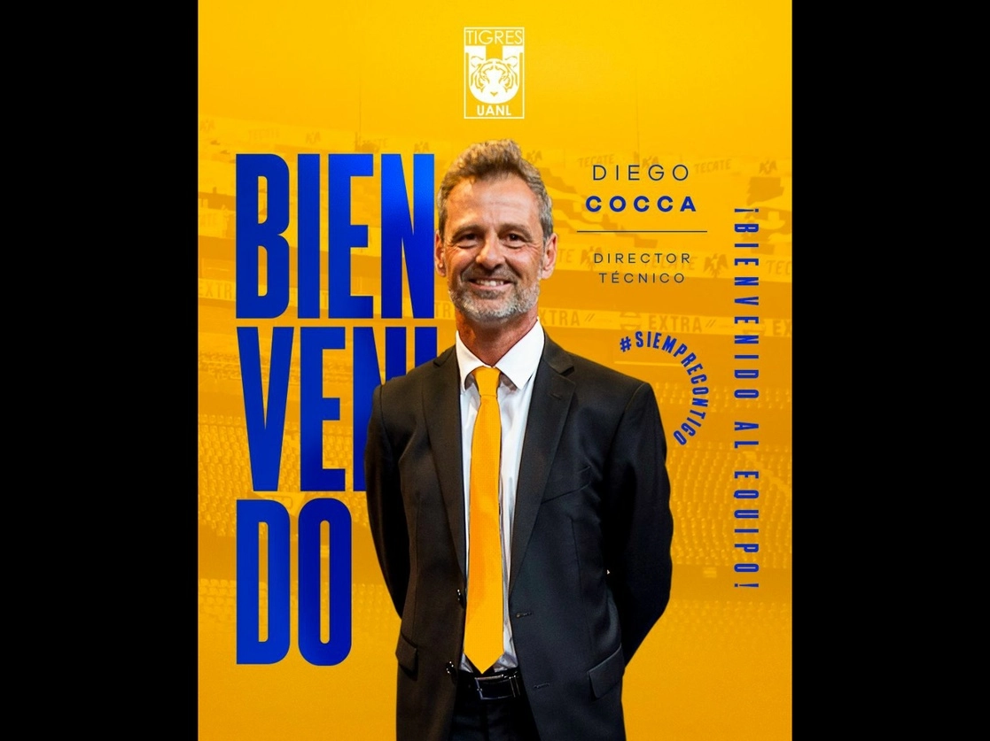 Tigres nombró hoy al argentino Diego Cocca como su director técnico para el torneo Clausura del futbol mexicano que inicia en enero. Imagen tomada del Twitter de @TigresOficial