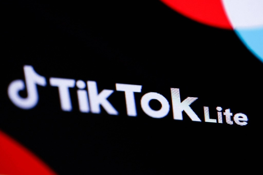 Logo de la aplicación de red social china TikTok Lite. Foto Afp