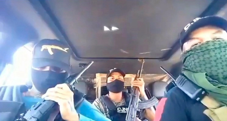 En imagen de archivo, presuntos integrantes del CJNG en un video difundido en redes sociales
