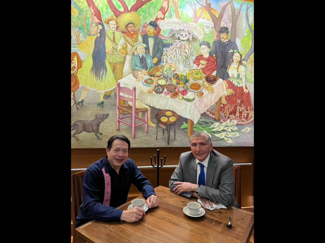 El líder nacional de Morena, Mario Delgado, y el secretario de Gobernación, Adán Augusto López, el 3 de agosto de 2022. Foto tomada del Twitter de @mario_delgado
