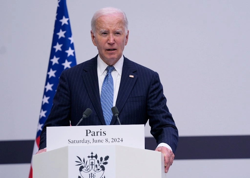 Joe Biden, presidente de EU, durante una conferencia de prensa en el palacio del Elíseo, en París, Francia. Foto   Ap