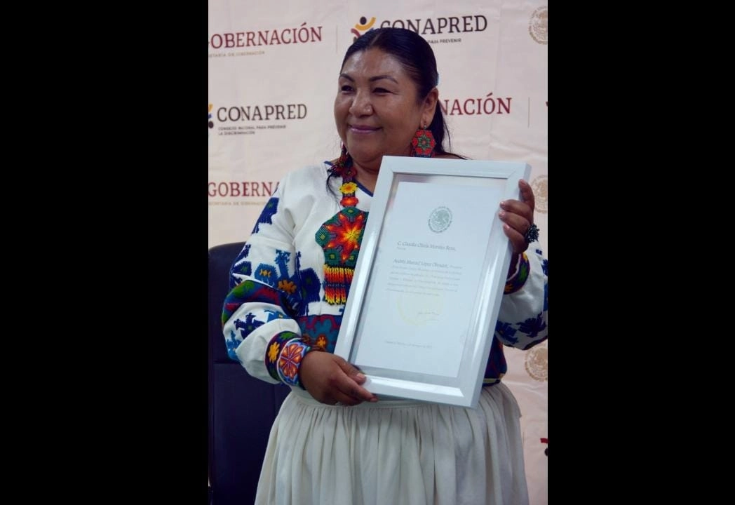 Claudia Olivia Morales se convirtió en la primer mujer indígena en ocupar la presidencia de la Conapred. Foto tomada de la cuenta de Twitter @CONAPRED