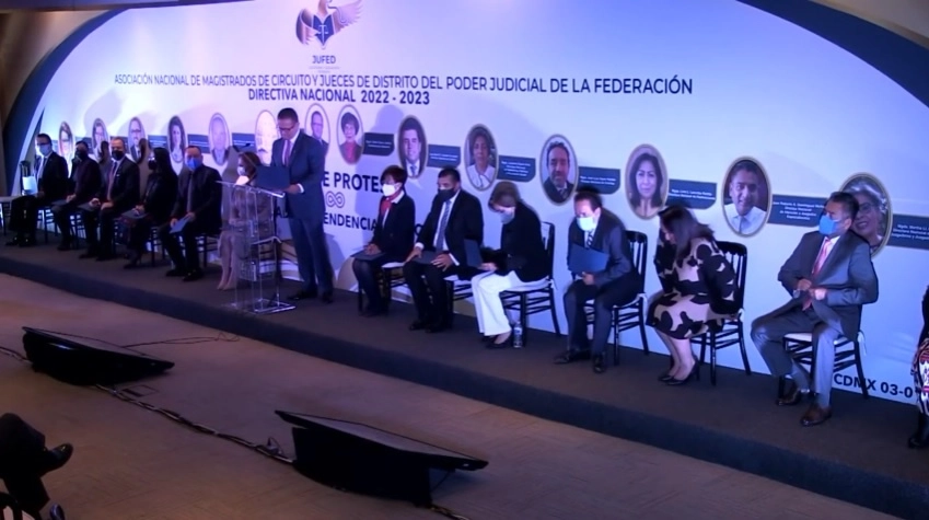 La Jufed agrupa a mil 055 jueces y magistrados federales de todo el país. Fotograma tomado del video emitido por la Jufed

