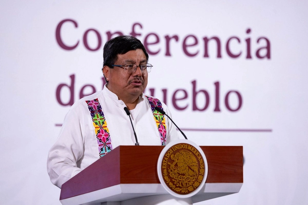 Adelfo Regino Montes, director del INPI, durante la mañanera en Palacio Nacional, el 10 de enero de 2025. Foto 