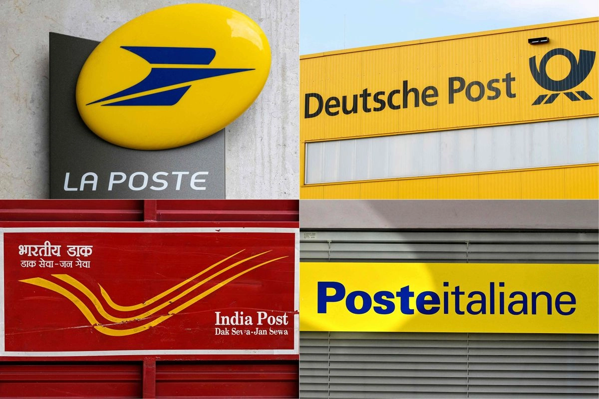 Un total de "88 operadores postales informaron a la UPU que han suspendido algunos o todos los servicios postales hacia Estados Unidos", afirmó la entidad. En la imagen, los logos del servicio postal francés, alemán, indio e italiano. Foto 