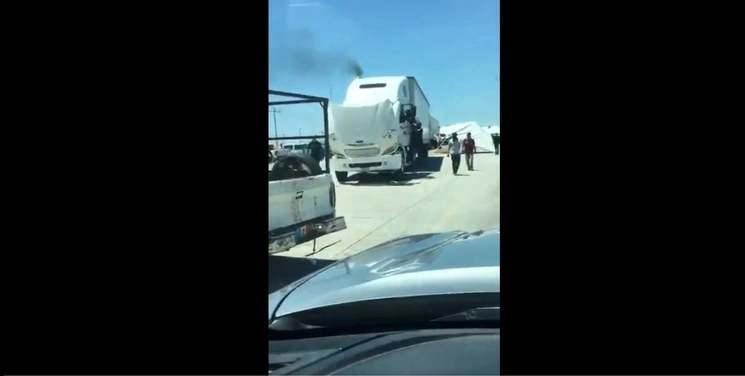 Imagen del bloqueo carretero este miércoles tomada de un video que circula en redes