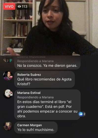La autora de 'Casas vacías' conversó virtualmente sus lectoras y lectores a través de Facebook 
