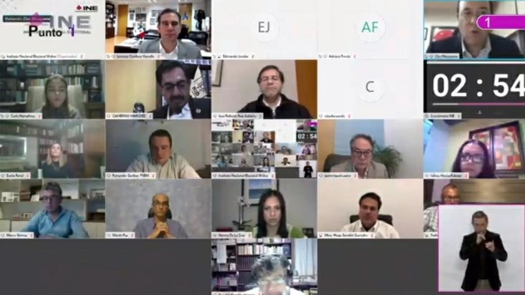 Sesión virtual del Consejero General del INE este 04 de septiembre de 2020. Fotograma tomado de la transmisión en vivo por el INE