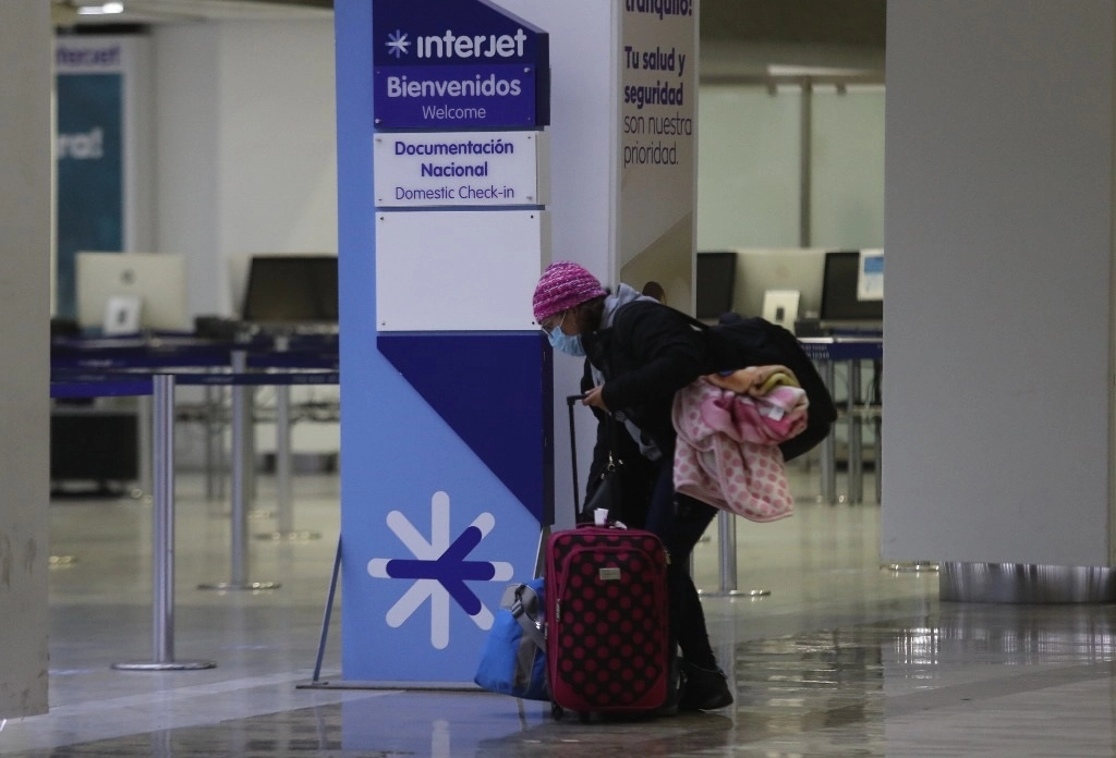 El área de Interjet en el Aeropuerto Internacional de la Ciudad de México, el 25 de septiembre de 2020. Foto Yazmín Ortega
