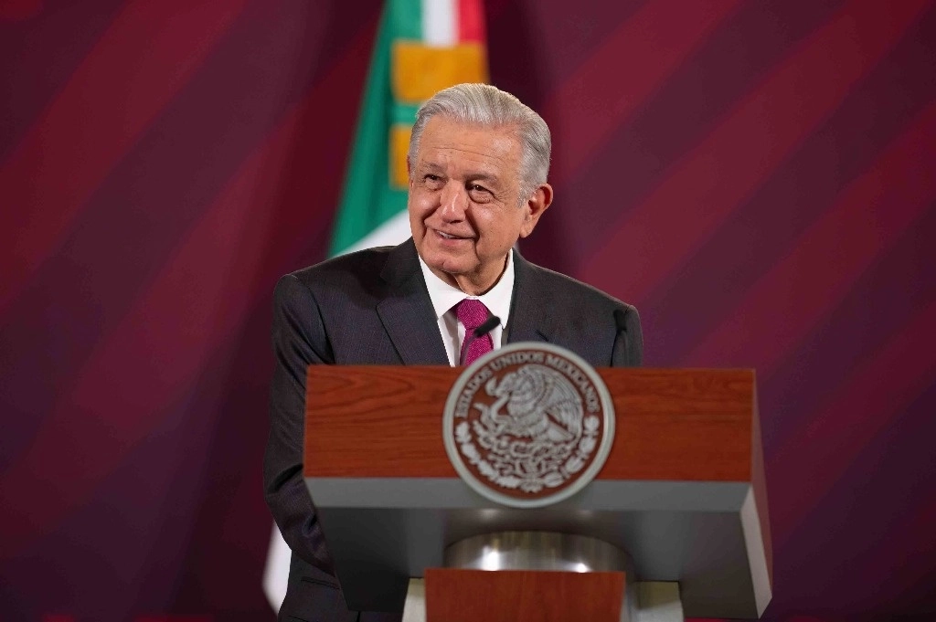 El presidente López Obrador durante su conferencia desde Palacio Nacional, el 9 de octubre de 2023. Foto cortesía Presidencia 