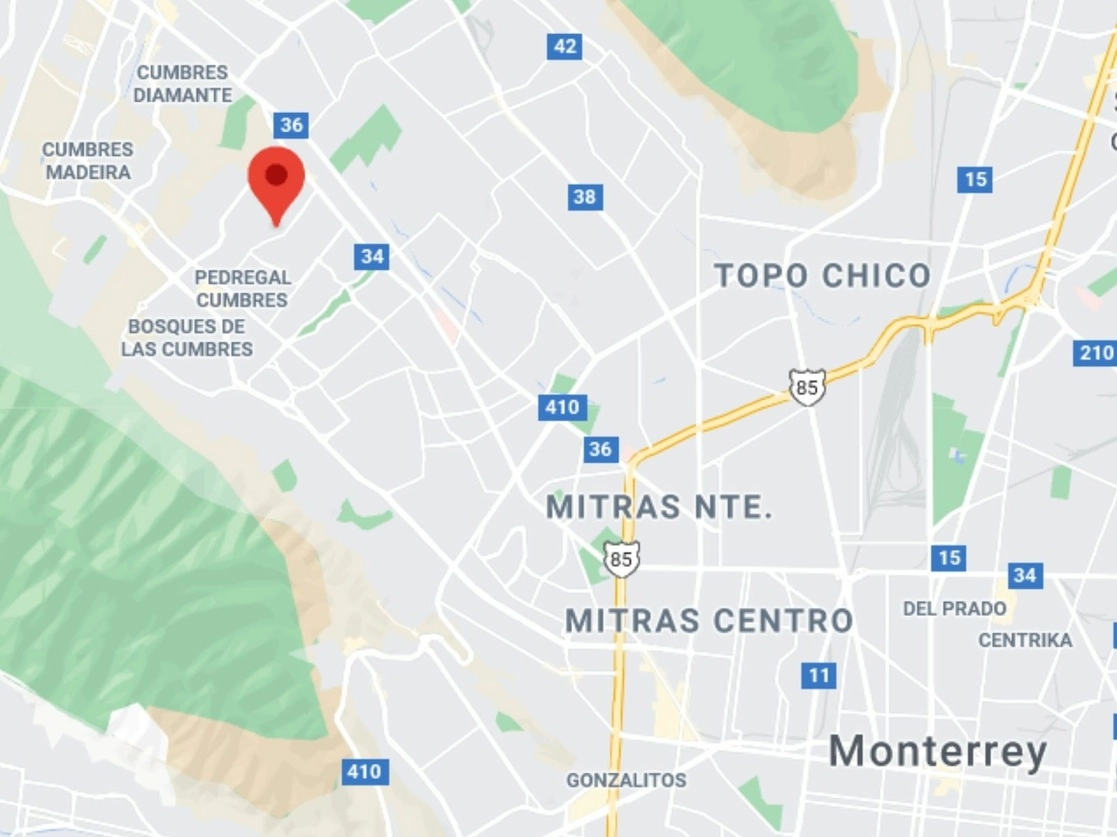 Un profesor de la Universidad de Monterrey que había sido secuestrado el pasado mes de septiembre al salir de su casa, ubicada en la colonia Misión de Cumbres, fue encontrado sin vida por elementos de la Agencia Estatal de Investigaciones. Imagen tomada de Google Maps