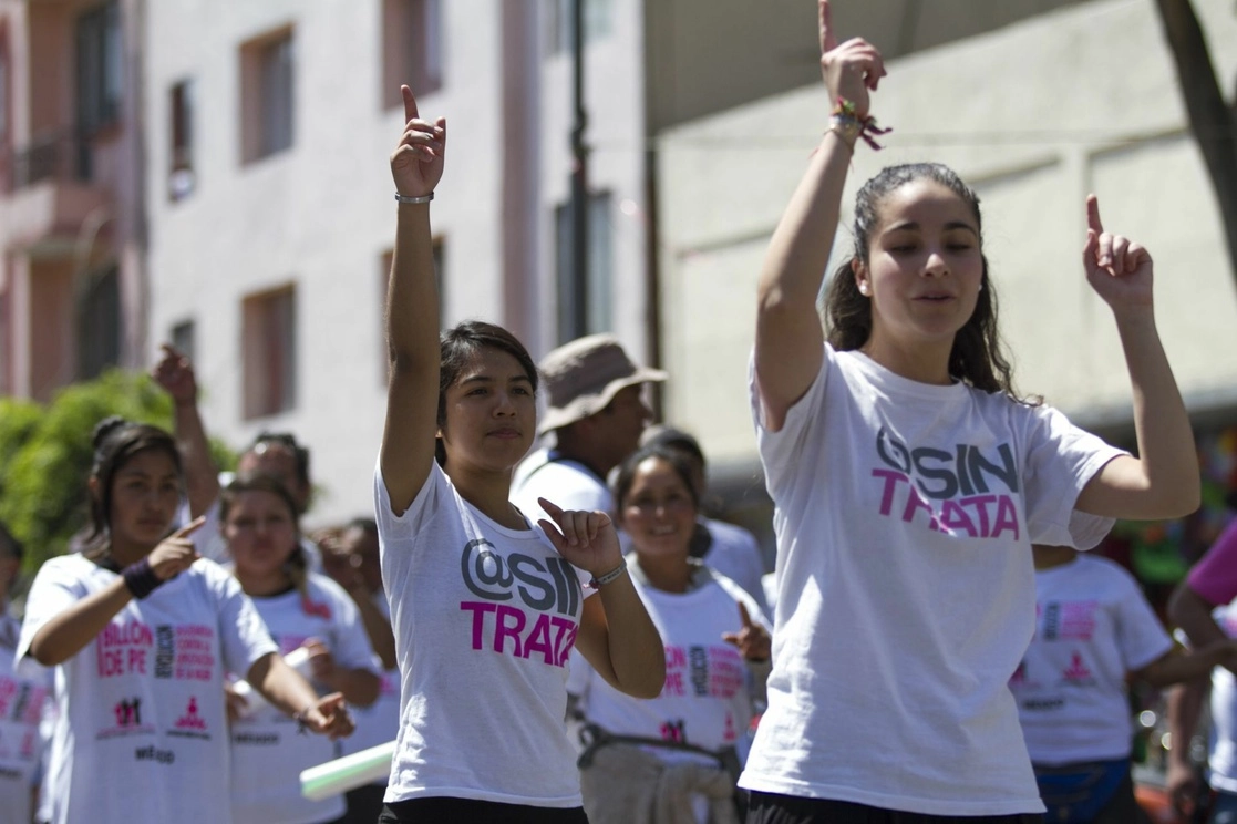 Marcha en la Ciudad de México contra la trata de personas. Foto Cuartoscuro / Archivo