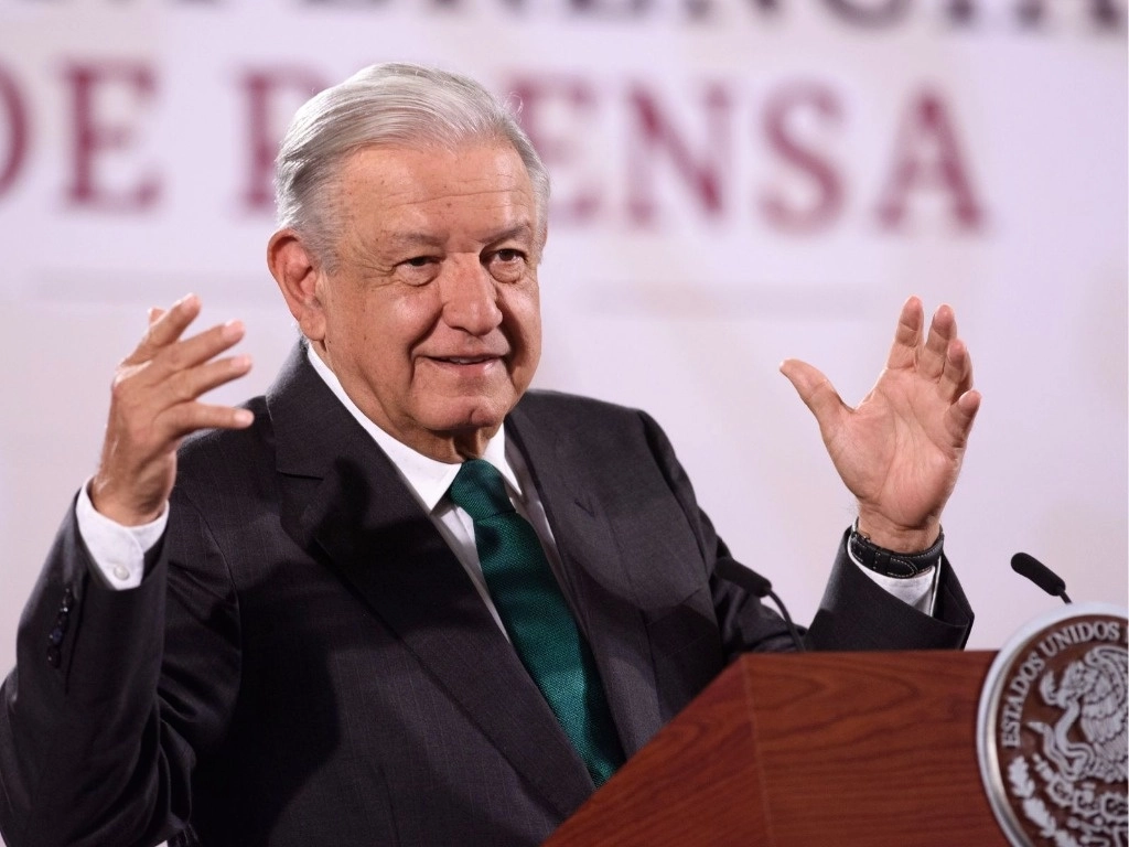 El presidente López Obrador, durante su conferencia de prensa desde Palacio Nacional, el 18 de julio de 2024. Foto cortesía Presidencia
