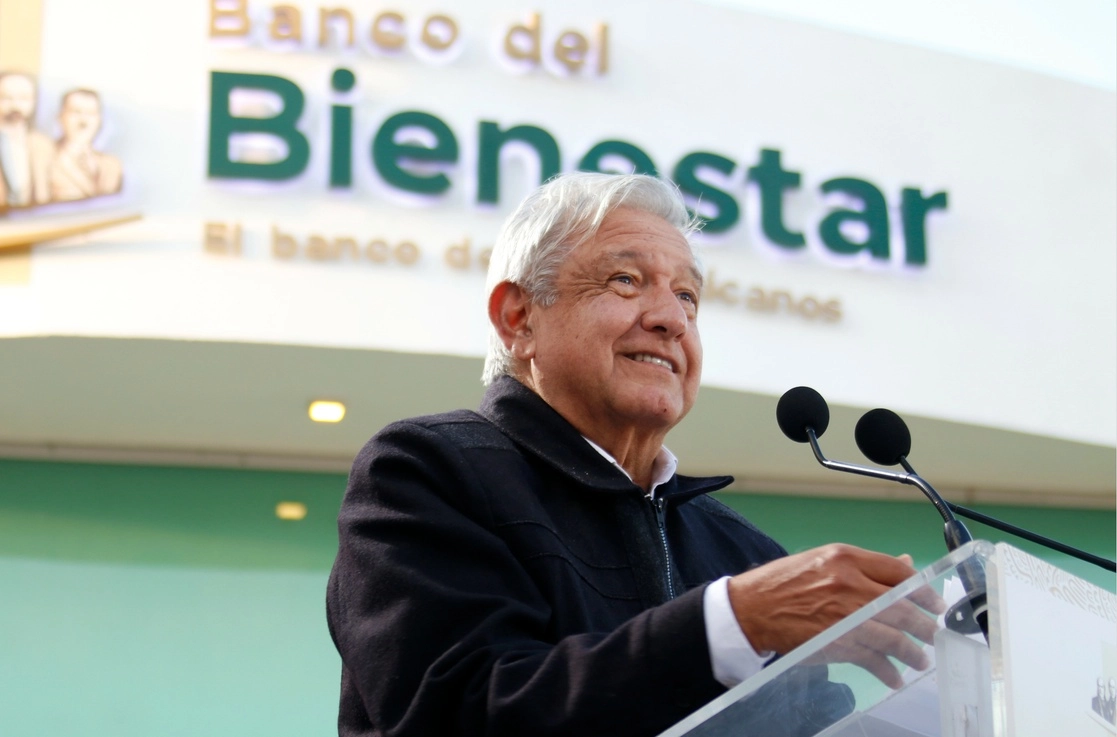 Este viernes, el presidente Andrés Manuel López Obrador inauguró el Banco del Bienestar Sucursal Calpulalpan, en Tlaxcala. Foto Presidencia