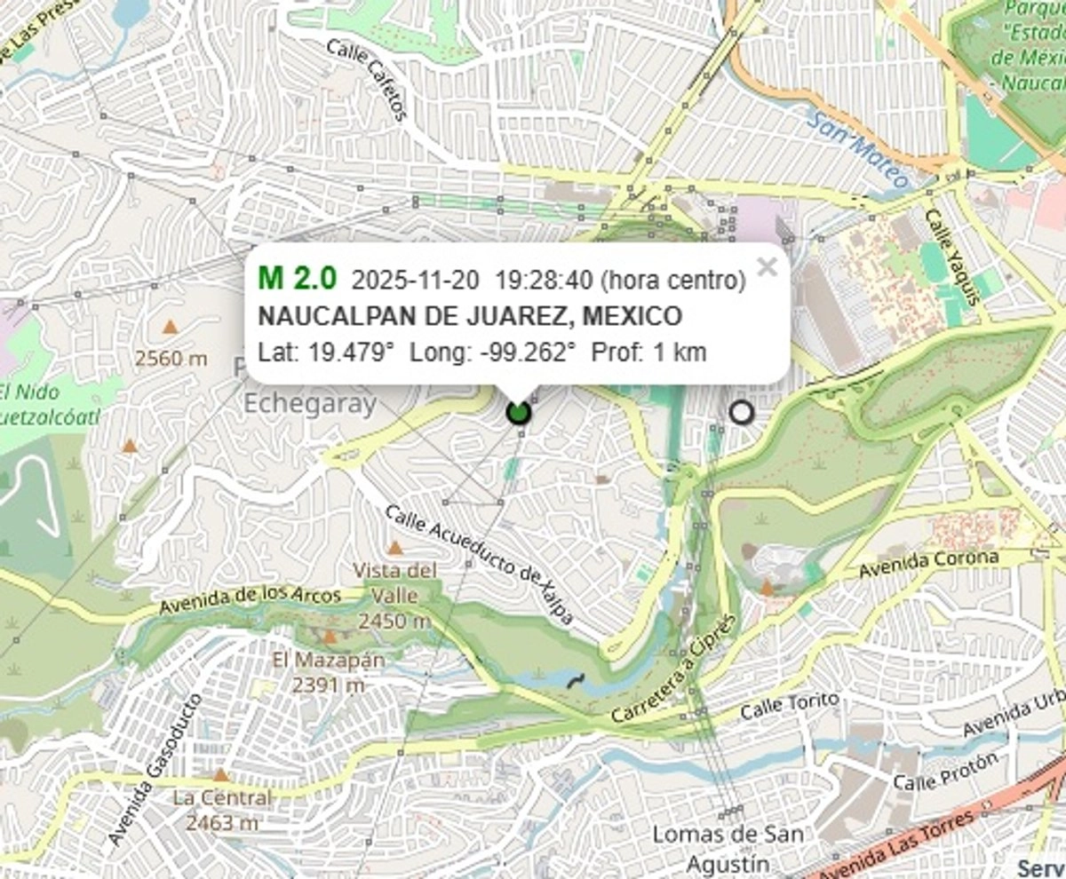 Uno de los microsismos se registró a las 19:28 horas. Imagen 
