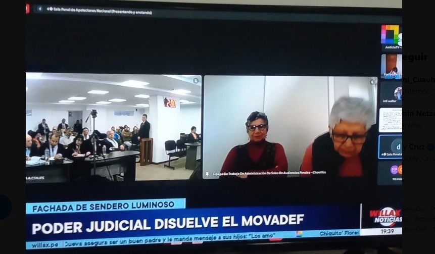 La sentencia dispone la clausura de todos los locales del movimiento y condenó a 35 años de cárcel a los integrantes de Sendero Luminoso. Foto tomada de redes sociales