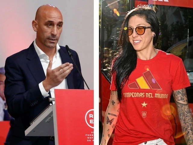 Luis Rubiales en la Asamblea Extraordinaria de la RFEF y Jennifer Hermoso a su llegada a Madrid. Foto Europa Press / Archivo