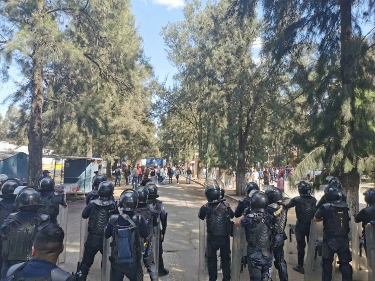 Imagen del enfrentamiento. Foto Twitter SSP Michoacán