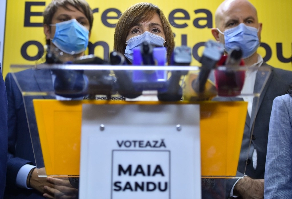 La política pro occidental, Maia Sandu, aventaja en la primera vuelta de presidenciales en Moldavia. Foto Afp