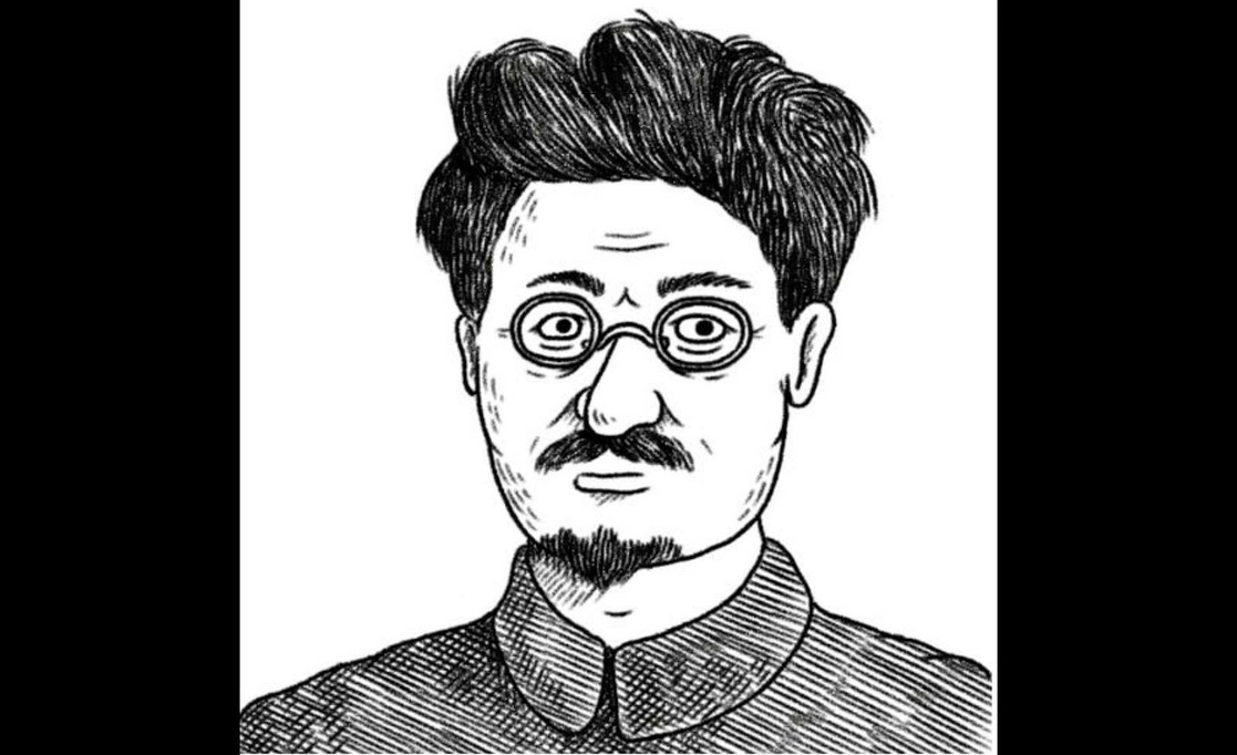 Desde muy joven, León Trotsky (Bereslavka, 1879) fue un revolucionario marxista afiliado a organizaciones vinculadas con la lucha obrera. En la imagen, la solapa del libro ‘La fuga de Siberia en un trineo de renos’, ilustración de Guido Ferro. Foto cortesía de Siglo XXI Editores