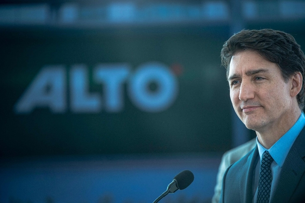 El primer ministro de Canadá, Justin Trudeau, habla en una conferencia de prensa en el Viejo Puerto de Montreal, en Montreal, Canadá, el 19 de febrero de 2025. Foto Afp