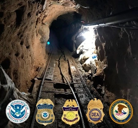 Narcotúnel donde trasladaban cocaína, mariguana, metanfetaminas, heroína y fentanilo. Foto Ap /Archivo