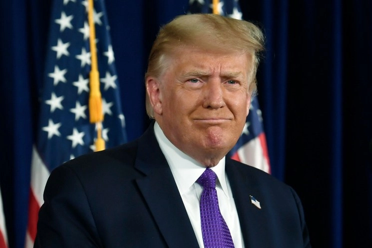 El presidente estadunidense, Donald Trump, durante una conferencia en su club de golf de Bedminster. Foto Ap