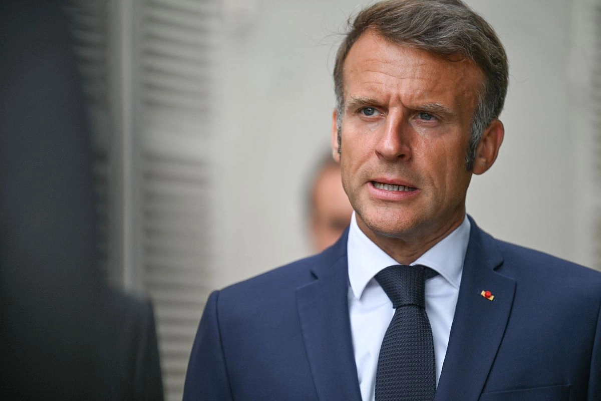Emmanuel Macron, presidente de Francia, participó junto a otros líderes europeos en una reunión virtual con el mandatario estadunidense, Donald Trump, el 13 de agosto de 2025. Foto 
