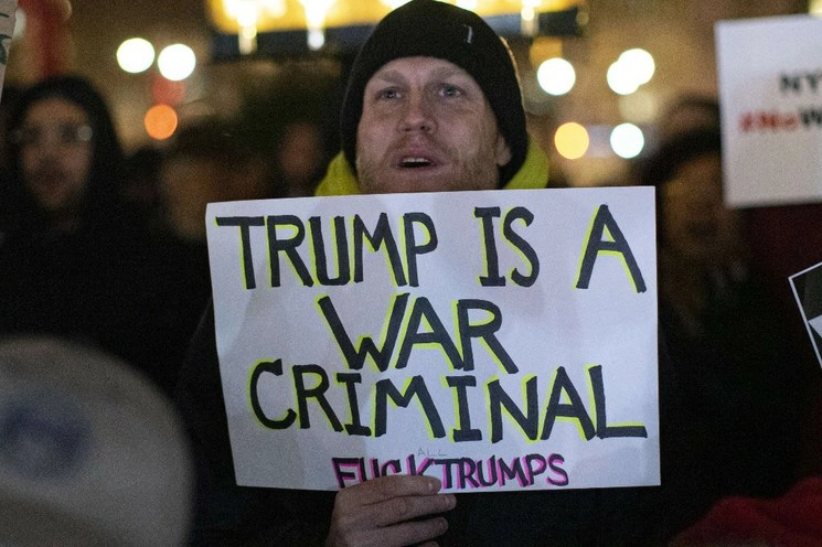 Protesta en Nueva York para rechazar la guerra. Foto Afp
