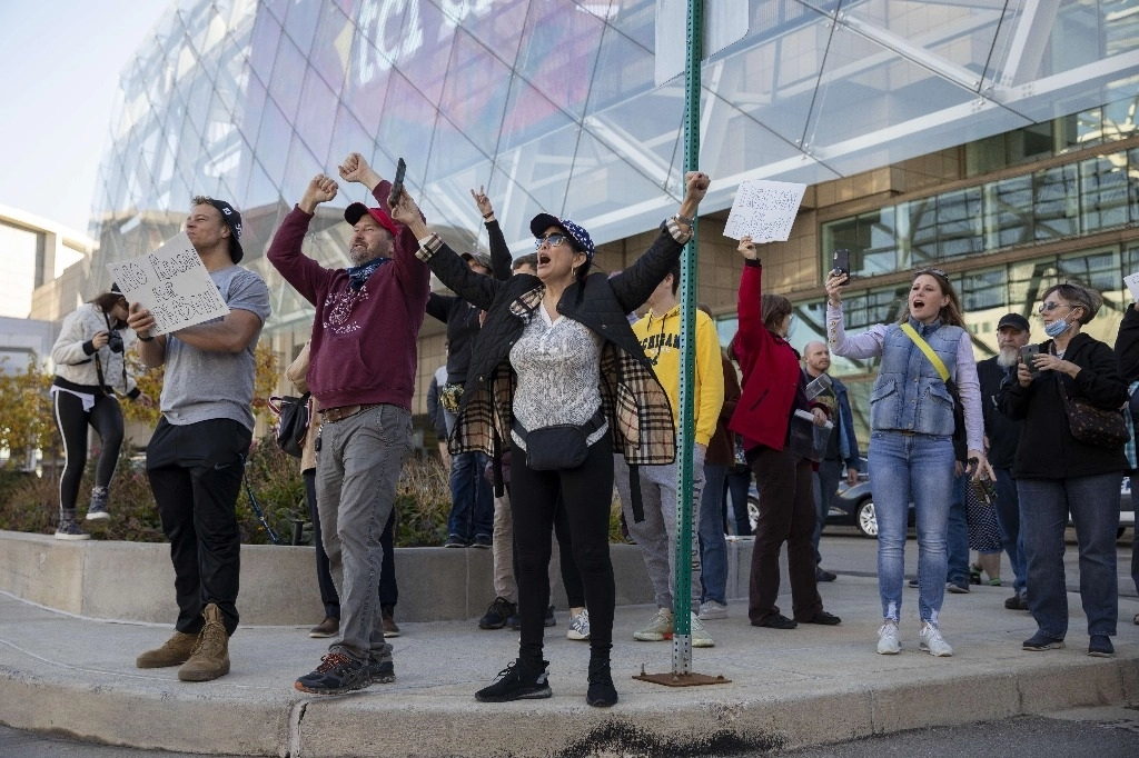 Seguidores de Joe Biden en Michigan. Foto Afp