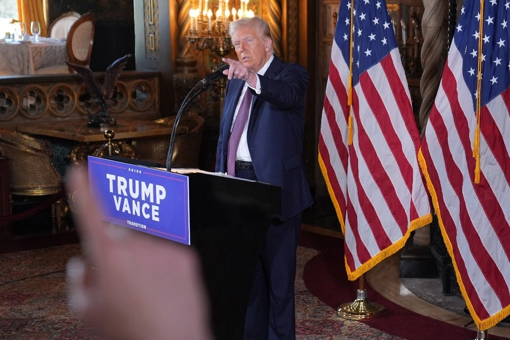 Donald Trump afirmó que le gustaría cambiar el nombre al Golfo de México por el de “Golfo de América”, en cuanto asuma la presidencia de Estados Unidos dentro de dos semanas. Foto Ap