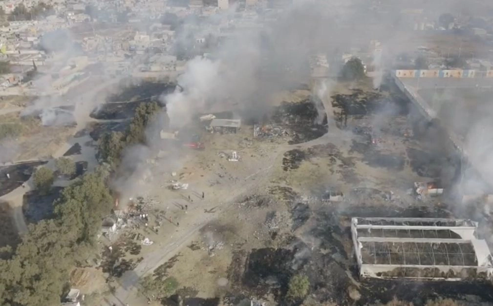 Zona de una explosión, en Tultepec, en imagen de archivo. Foto tomada de la página de Facebook de Josué Solano
