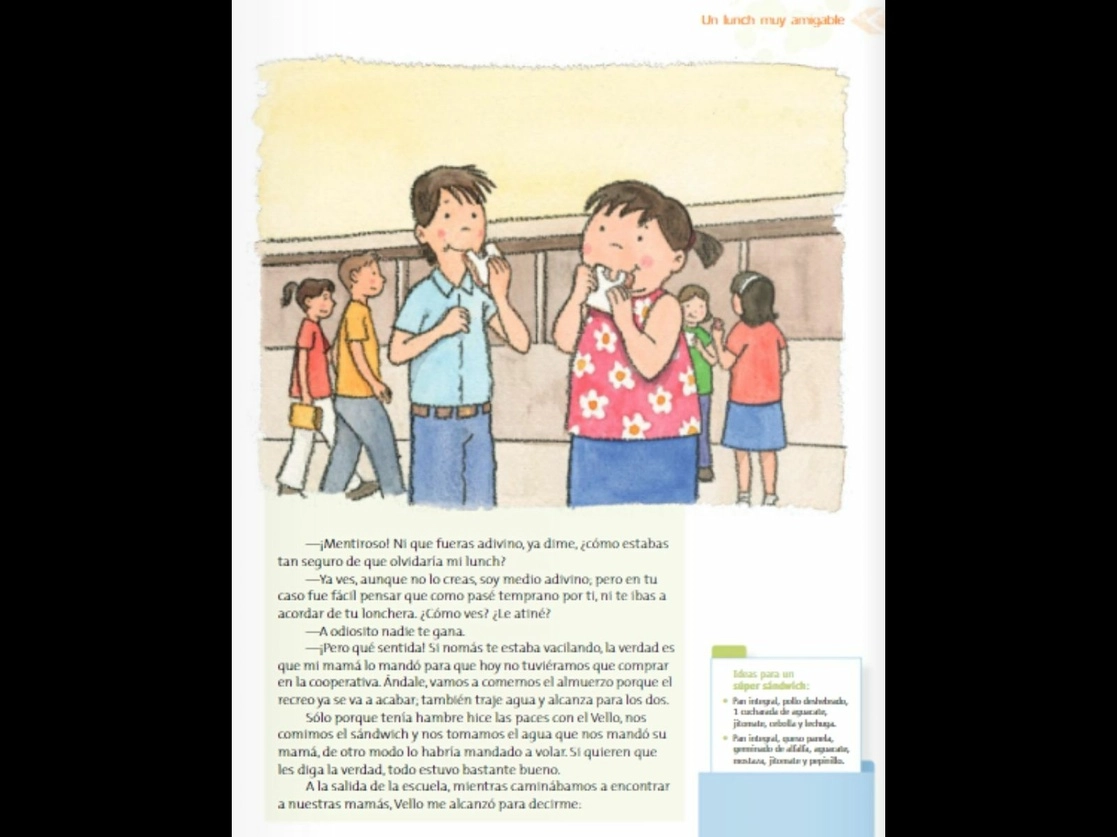 Una de las páginas del libro 'Las aventuras de Dulce Clarita'. Imagen tomada de la versión digital en el sitio https://es.calameo.com/read/003944411bf2d766df406