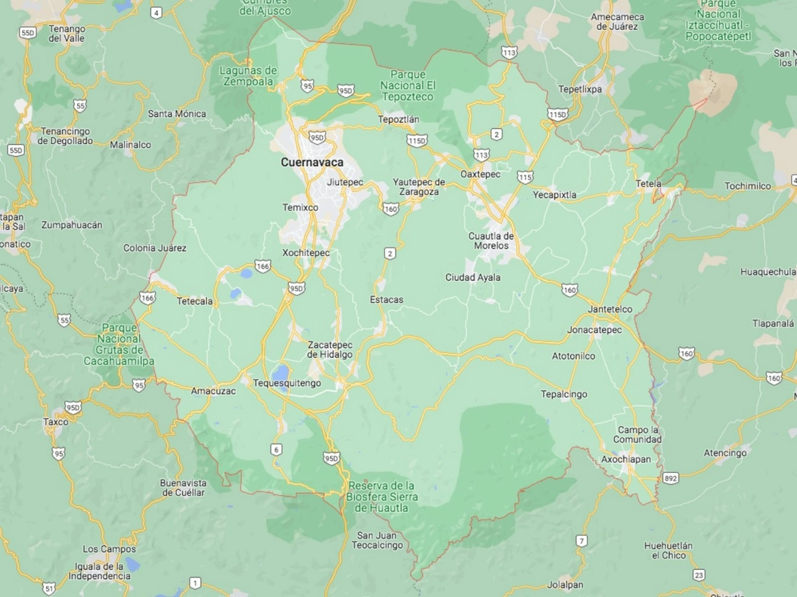 Durante la administración de Cuauhtémoc Blanco, en Morelos se han reportado 128 asesinatos de mujeres, según datos del Secretariado Ejecutivo del Sistema Nacional de Seguridad Pública. Imagen tomada de Google Maps