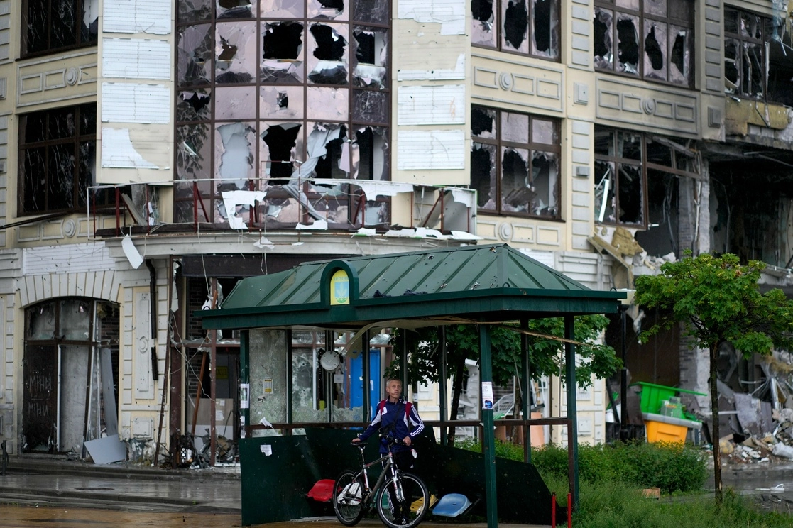 Edificios derruidos en Kiev. Foto Ap