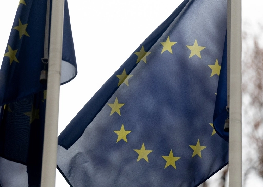 Bandera de la Unión Europea en imagen de archivo. Foto 