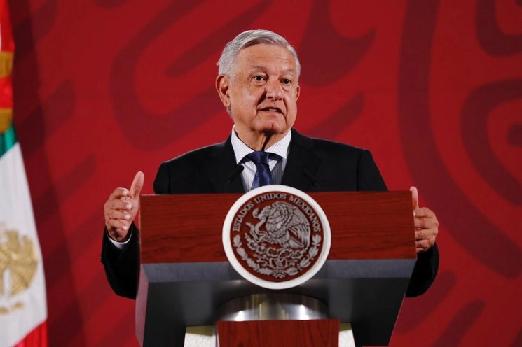 Durante la conferencia de esta mañana del presidente López Obrador. Foto Cristina Rodríguez