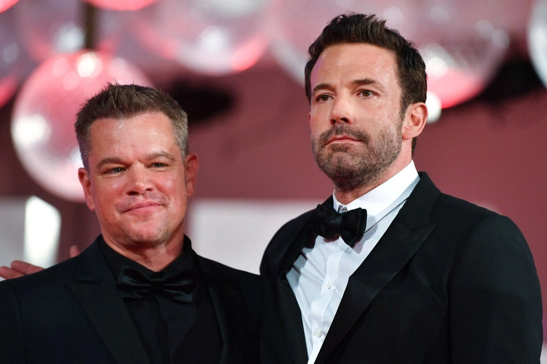 Los actores Ben Affleck y Matt Damon en el Festival de Cine de Venecia. Foto Afp