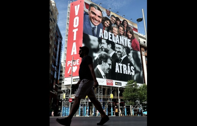 Propaganda electoral de cara a los comicios generales de España, programados para el 23 de julio. Foto Afp

