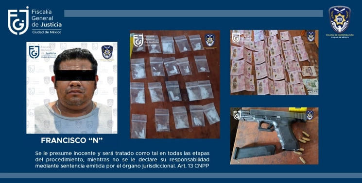 Durante el cateo en un predio ubicado en la colonia Pueblo de San Francisco Tecoxpa, en Milpa Alta, fue detenido Francisco Carlos N. Foto FGJ