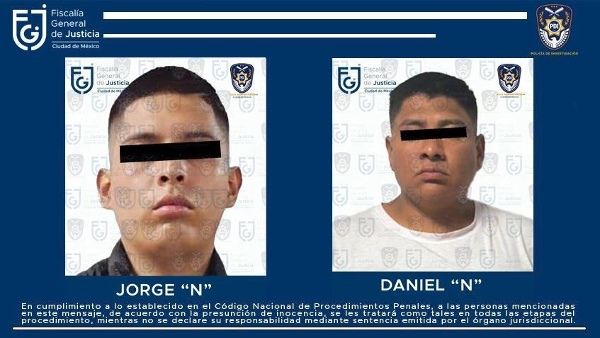 Ficha de los detenidos difundida por la SSC CDMX