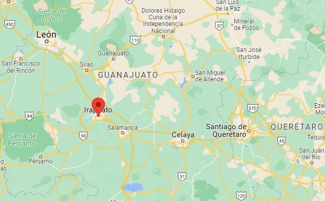 Un policía municipal muerto y una agente más lesionada, es el saldo de un ataque en Irapuato por hombres armados, informó la SSC. Imagen tomada de www.google.com.mx/maps/