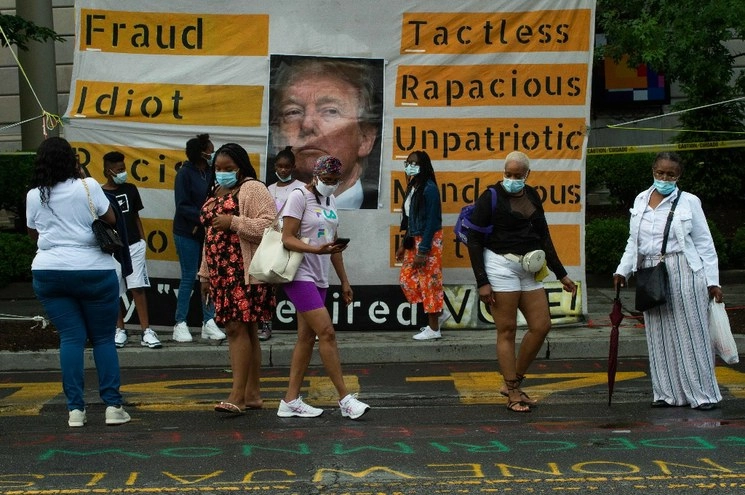 Personas en protesta en Washington. Foto Afp