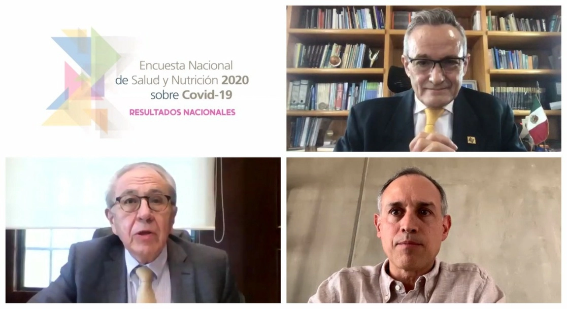 Autoridades de Salud durante la presentación de la ENSANUT Covid-19 2020. Foto Cortesía Ssa