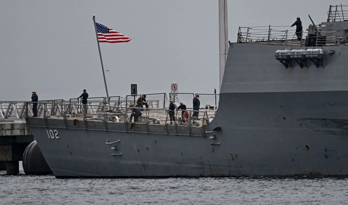Buque de guerra USS Sampson (DDG 102) de la Armada de EU en la Terminal Internacional de Cruceros de Amador, en Ciudad de Panamá, el 2 de septiembre de 2025. Foto 