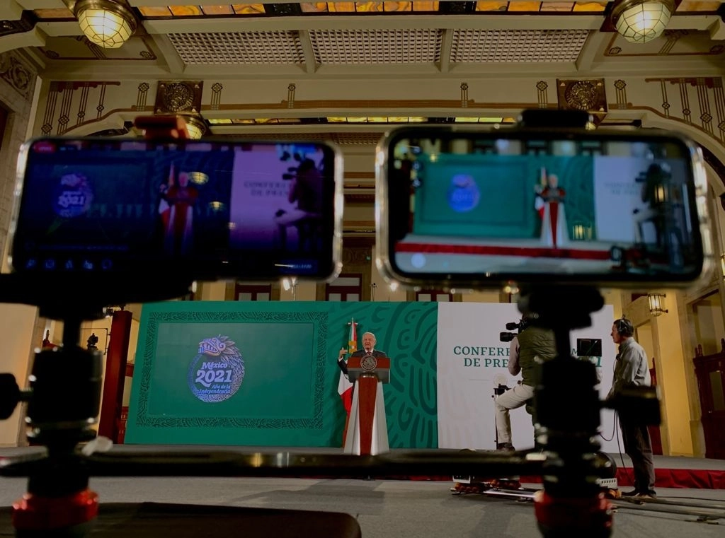 La conferencia matutina del presidente Andrés Manuel López Obrador, el 23 de septiembre de 2021. Foto José Antonio López