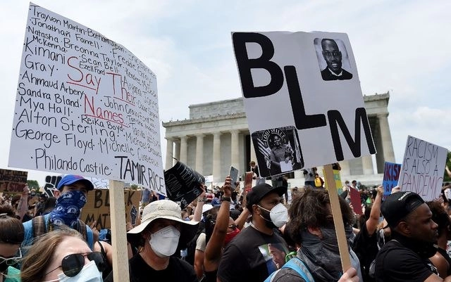 Protesta en Washington, Estados Unidos, contra el asesinato de George Floyd y el racismo. Foto Afp